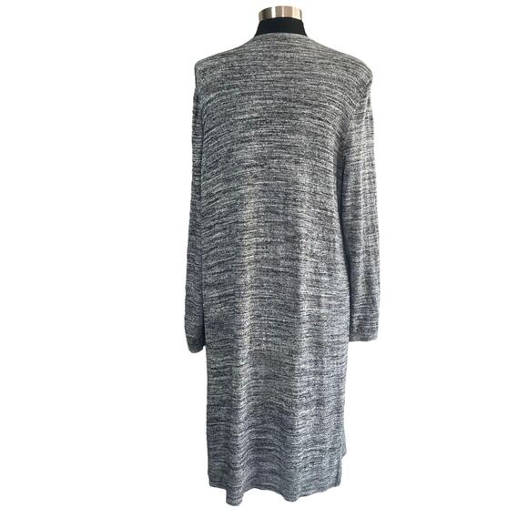 Talbots Gray Space Dye Long Line Open Front Cardigan Size XL Fall Casual Career - Picture 4 of 7